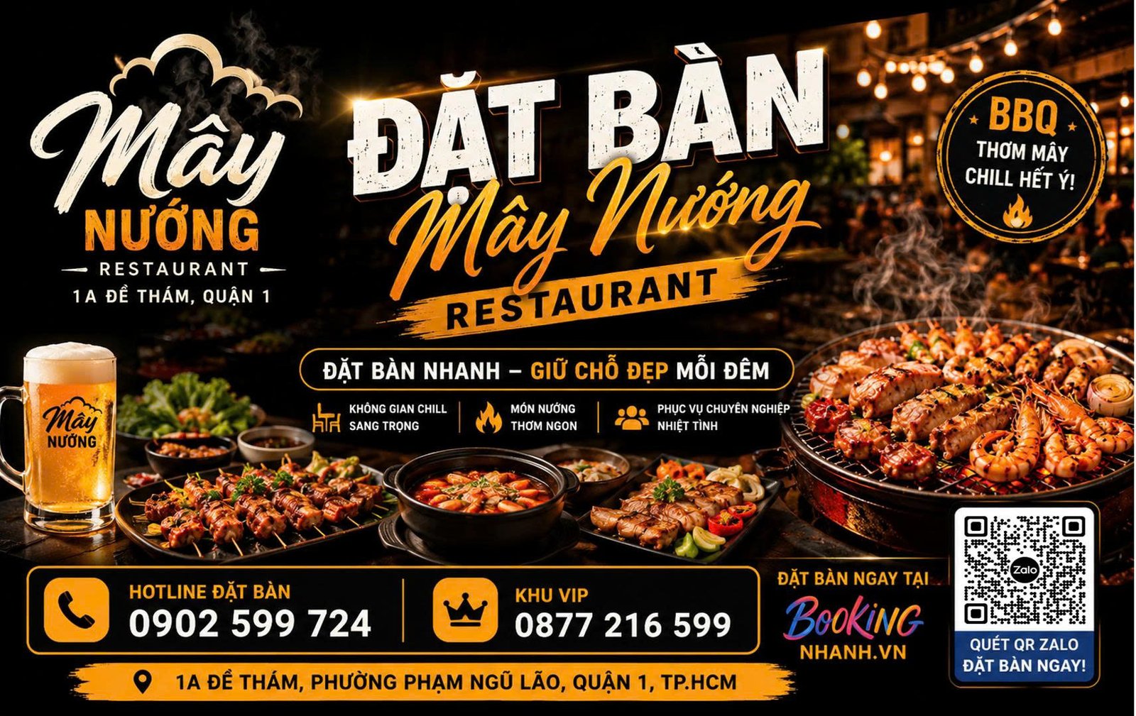 Banner Nhà Hàng Mây Nướng Restaurant