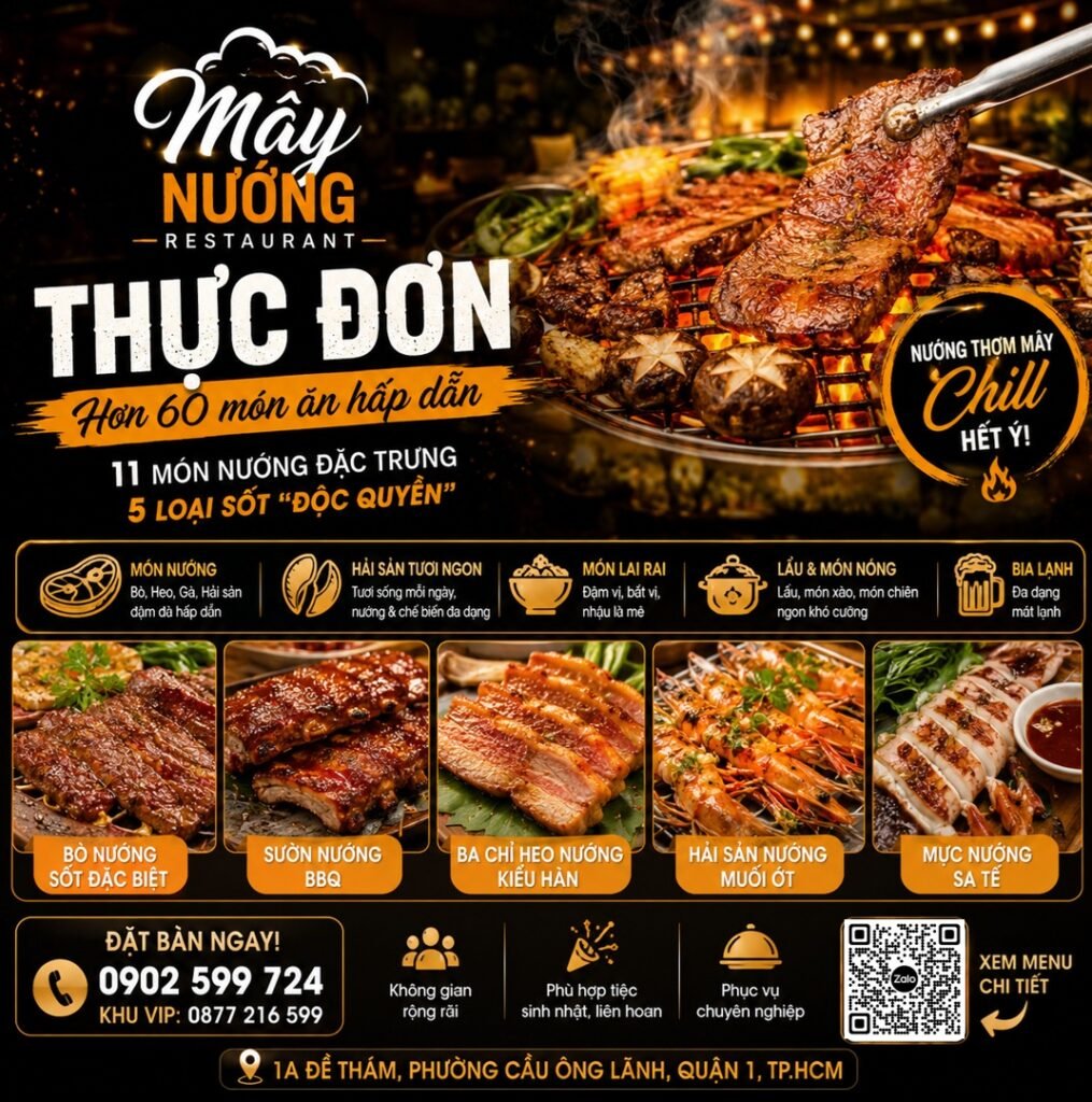 Hình Thực Đơn Của Mây Nướng Hồ Chí Minh