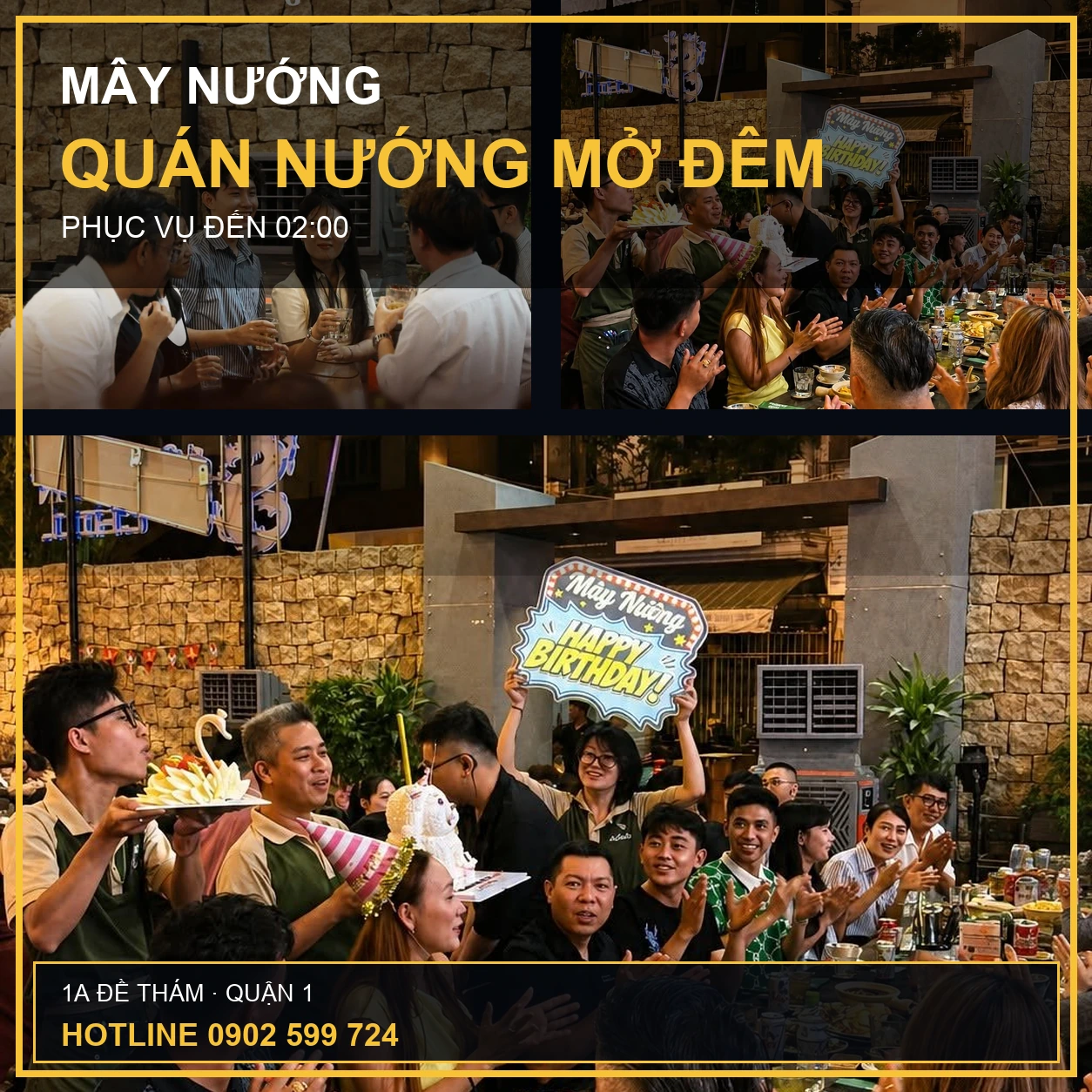 Quán nướng mở đêm Mây Nướng phục vụ buổi tối